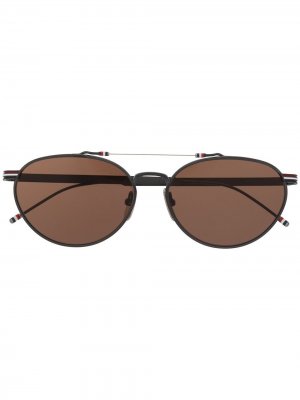 Солнцезащитные очки-авиаторы Thom Browne Eyewear. Цвет: черный