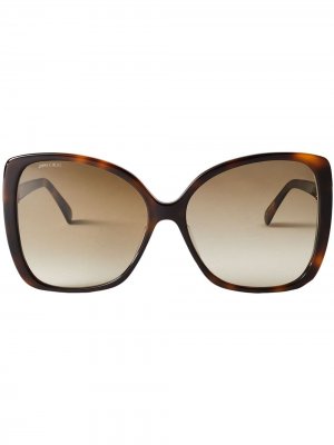 Солнцезащитные очки Becky Jimmy Choo Eyewear. Цвет: коричневый