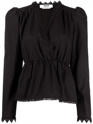 Блузка с вырезом MSGM. Цвет: черный