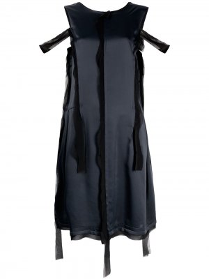 Платье асимметричного кроя с эффектом потертости Maison Margiela. Цвет: черный