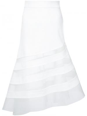 Полупрозрачная юбка со вставками Robert Wun. Цвет: белый