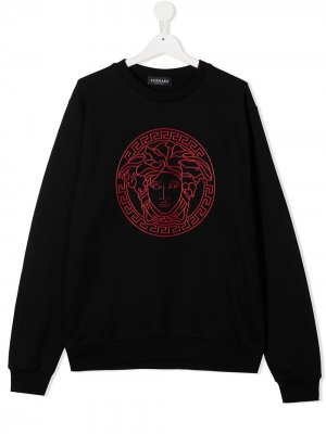 Толстовка с логотипом Medusa Young Versace. Цвет: черный
