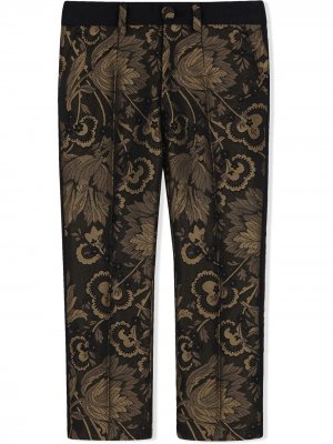 Жаккардовые брюки Dolce & Gabbana Kids. Цвет: черный