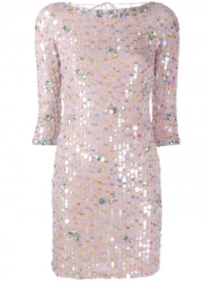 Коктейльное платье с пайетками Blumarine. Цвет: розовый