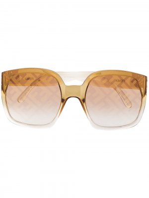 Массивные солнцезащитные очки с логотипом Fendi Eyewear. Цвет: желтый