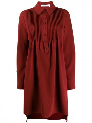 Платье-рубашка со складками See by Chloé. Цвет: красный