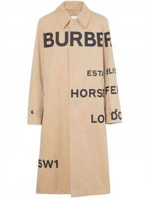 Габардиновое пальто с принтом Horseferry Burberry. Цвет: коричневый