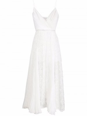 Платье без рукавов с кружевной вставкой Ermanno Scervino. Цвет: белый