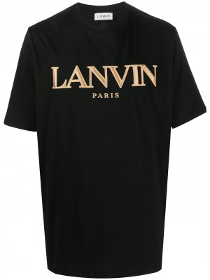 Футболка с вышитым логотипом LANVIN. Цвет: черный