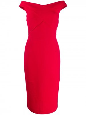 Платье Amarula с открытыми плечами Roland Mouret. Цвет: красный