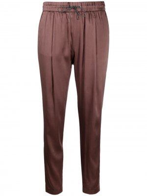 Укороченные брюки с кулиской Fabiana Filippi. Цвет: коричневый