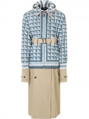 Многослойный тренч с геометричным принтом Dolce & Gabbana. Цвет: нейтральные цвета