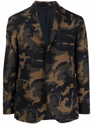 Однобортный пиджак с камуфляжным принтом Dondup. Цвет: зеленый