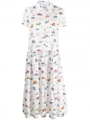 Платье-рубашка с принтом Mira Mikati. Цвет: белый