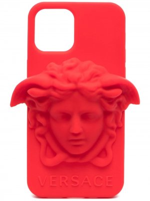Чехол для iPhone 12 Pro с декором Medusa Versace. Цвет: красный