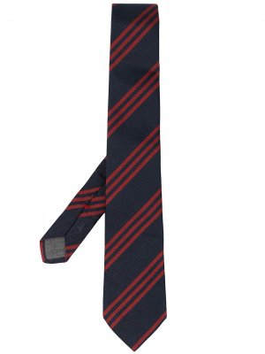 Полосатый галстук Brunello Cucinelli. Цвет: синий
