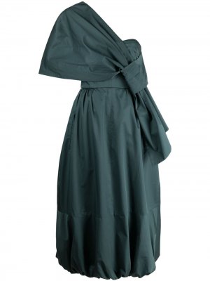 Платье Eco на одно плечо Tibi. Цвет: зеленый