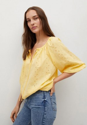 Блуза Mango. Цвет: желтый