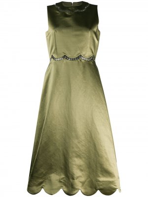 Расклешенное платье миди без рукавов Comme Des Garçons Noir Kei Ninomiya. Цвет: зеленый