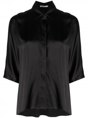 Блузка с укороченными рукавами Styland. Цвет: черный