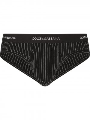 Полосатые трусы-брифы средней посадки Dolce & Gabbana. Цвет: черный