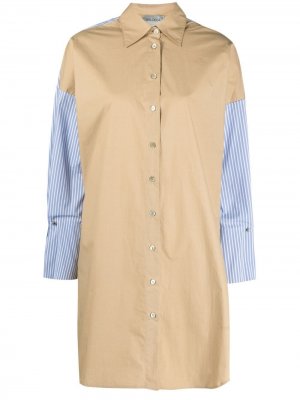 Платье-рубашка Amonba со вставками Balossa White Shirt. Цвет: нейтральные цвета