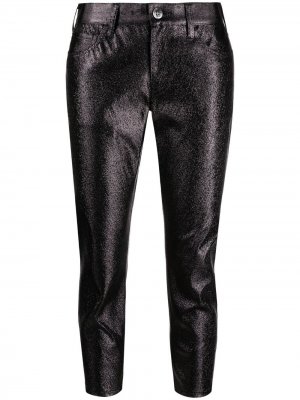 Укороченные брюки из искусственной кожи Junya Watanabe. Цвет: черный