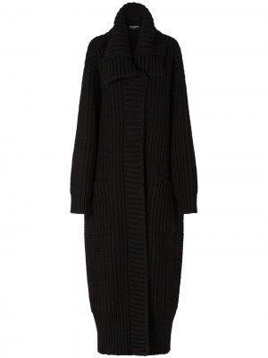 Пальто-кардиган в рубчик Dolce & Gabbana. Цвет: черный