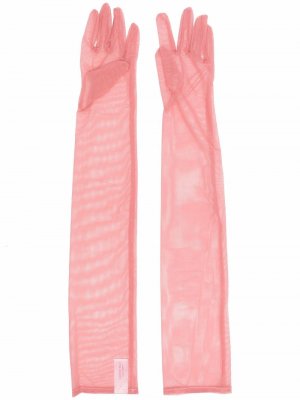 Длинные прозрачные перчатки Simone Wild. Цвет: розовый
