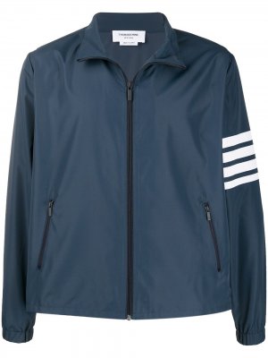 Куртка на молнии с воротником-воронкой и полосками 4-Bar Thom Browne. Цвет: синий