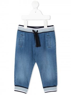 Джинсовые брюки с кулиской Dolce & Gabbana Kids. Цвет: синий
