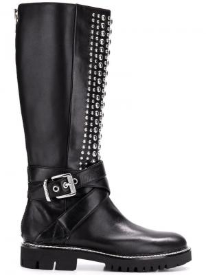 Сапоги по колено с пряжками DKNY. Цвет: черный