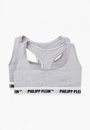 Бюстгальтеры 2 шт. Philipp Plein. Цвет: серый