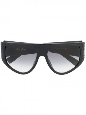 Массивные солнцезащитные очки в D-образной оправе Max Mara. Цвет: черный