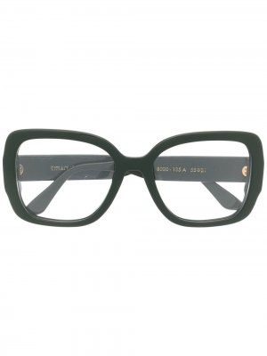 Солнцезащитные очки в массивной квадратной оправе Emmanuelle Khanh. Цвет: зеленый