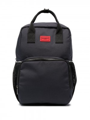 Рюкзак с нашивкой-логотипом Emporio Armani Kids. Цвет: синий