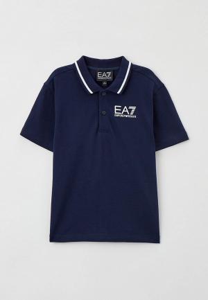 Поло EA7. Цвет: синий