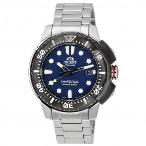 M-Force AC0L Sports Stainless Steel Blue Dial Automatic Divers RA-AC0L07L00B 200M Мужские часы Orient