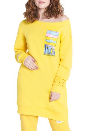 Платье-свитшот BARMARISKA. Цвет: желтый