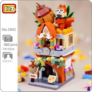 1641, городская улица, белка, гайка, продовольственный магазин, модель архитектуры животных, мини-блоки, кирпичи, строительные игрушки для детей LOZ