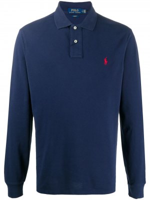 Рубашка поло с длинными рукавами Polo Ralph Lauren. Цвет: синий
