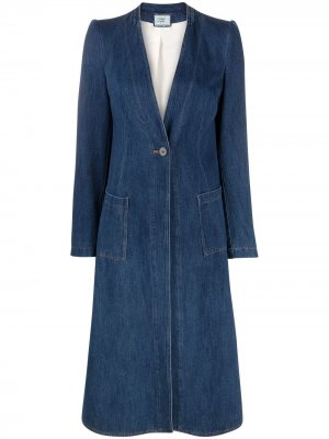 Джинсовое пальто с V-образным вырезом Forte. Цвет: синий
