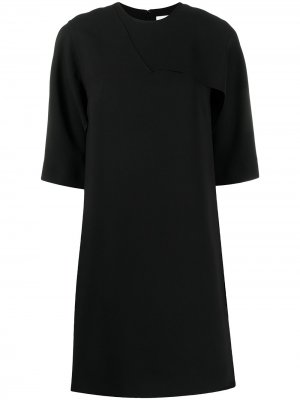 Платье-футболка с оборками Victoria Beckham. Цвет: черный