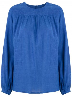 Блузка со сборками Andrea Marques. Цвет: синий