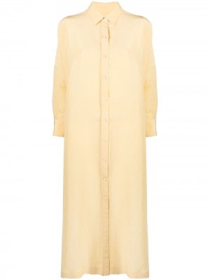 Платье-рубашка оверсайз с длинными рукавами Jil Sander. Цвет: желтый