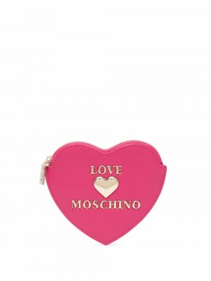 Кошелек для монет с металлическим логотипом Love Moschino. Цвет: розовый