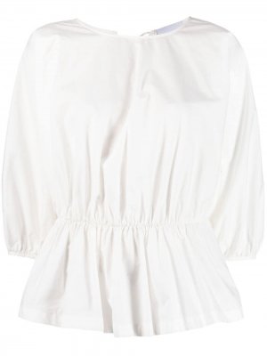 Блузка с круглым вырезом Erika Cavallini. Цвет: белый