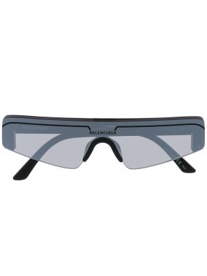 Солнцезащитные очки Ski в прямоугольной оправе Balenciaga Eyewear. Цвет: черный