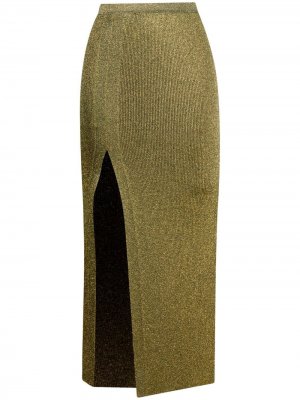 Трикотажная юбка с эффектом металлик Missoni. Цвет: зеленый