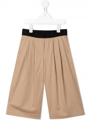 Широкие брюки со складками Moncler Enfant. Цвет: коричневый